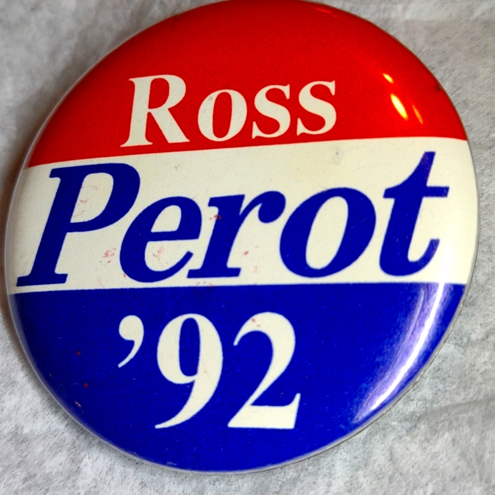 1992 Ross Perot Vintage Pinback ButtonElection Button Gem